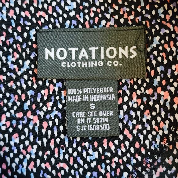 Notations Womens Pullover Career Top Size S Blue Pink Sleeveless Keyhole Blouse - Picture 8 of 11